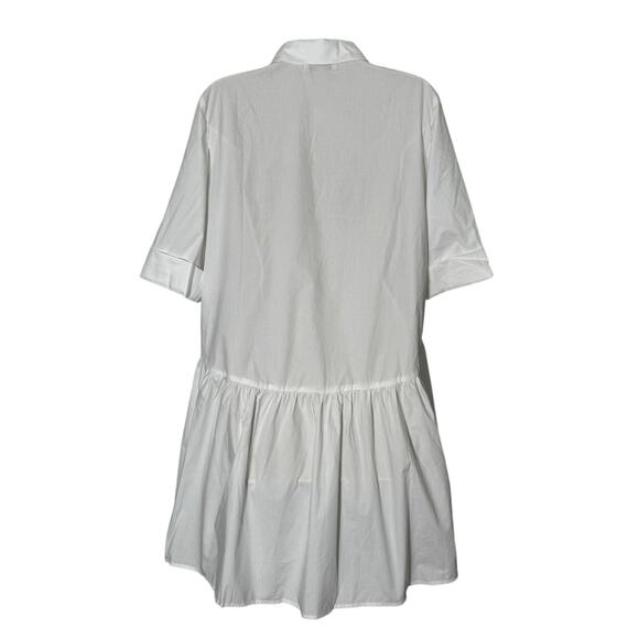 NWT Madewell Button-Front Mini Poplin Shirtdress in White Size S - Picture 5 of 15